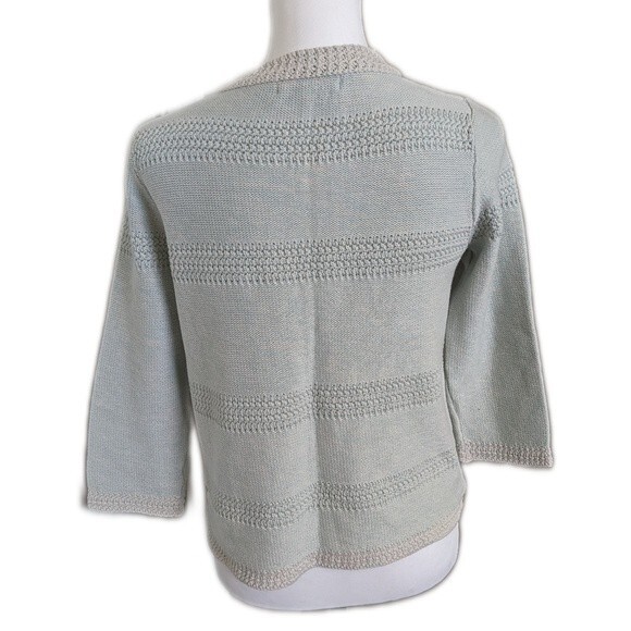 CAbi style #203 Society sweater - mint green - clasp front cardigan - cotton M - Picture 3 of 8